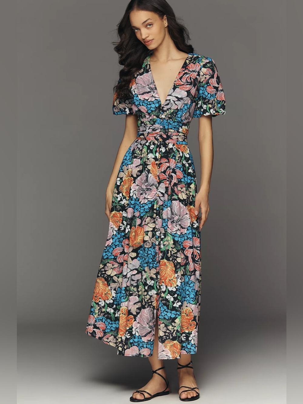 Anthropologie x Yukiko Noritake Katerina Button Front Midi Dress size XL - Picture 1 of 13